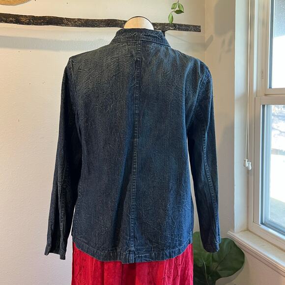 Ralph Lauren Cotton Denim Washed Worn Look Loop Button Chore Coat Size 1X - Picture 5 of 11